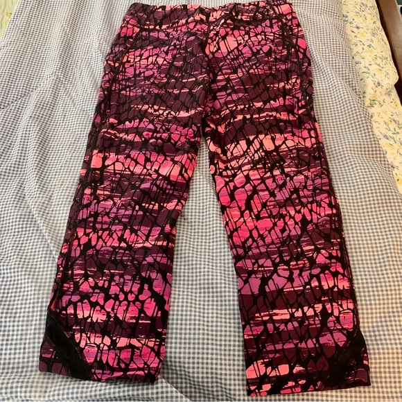 CALVIN KLEIN Performance Quick Dry Nylon Spandex Leggings with Lace Medium - Picture 4 of 8